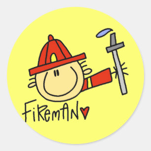 Feuerwehrmann-Aufkleber Runder Aufkleber