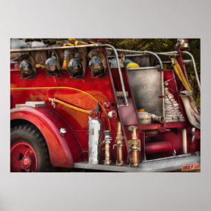 Feuerwehrmann - bereiten Sie für ein Feuer vor Poster