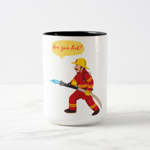 Feuerwehrmann, bist du heiß? zweifarbige tasse