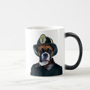 Feuerwehrmann-Boxer-HundeTasse Verwandlungstasse