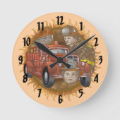Feuerwehrmann-Buddy-Uhr Runde Wanduhr (Vorderseite)
