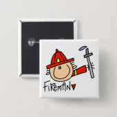 Feuerwehrmann Button (Vorne & Hinten)