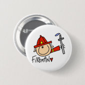 Feuerwehrmann Button (Vorne & Hinten)