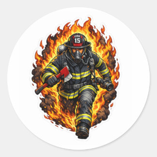 Feuerwehrmann Chibi Aufkleber Süßer Feuerwehrmann