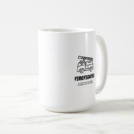 Feuerwehrmann; clever & verrückt - Feuerwehrfahrze Kaffeetasse (VorderseiteRechts)