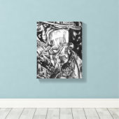 Feuerwehrmann - Courage - Kohle zeichnend Leinwanddruck (Insitu (Holzboden))