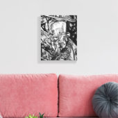 Feuerwehrmann - Courage - Kohle zeichnend Leinwanddruck (Insitu (Wohnzimmer))