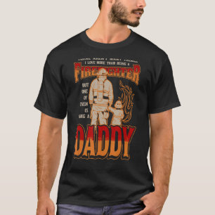 Feuerwehrmann Daddy & Son Daddy Vater Tag Christus T-Shirt