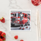 Feuerwehrmann Dalenierung trägt ein ermüdetes Shir Serviette (Beispiel)