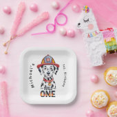 Feuerwehrmann Dalmatiner Wild 1. Geburtstag Party Pappteller (Party)