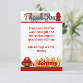 FEUERWEHRMANN danken Ihnen 3,5" x5" (FLACHES Art) Dankeskarte (Stehend Vorderseite)