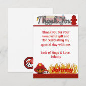 FEUERWEHRMANN danken Ihnen 3,5" x5" (FLACHES Art) Dankeskarte (Vorne/Hinten)