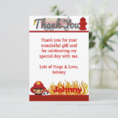 FEUERWEHRMANN danken Ihnen 3,5" x5" (FLACHES Art) Dankeskarte (Stehend Vorderseite)