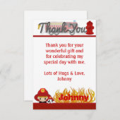 FEUERWEHRMANN danken Ihnen 3,5" x5" (FLACHES Art) Dankeskarte (Vorne/Hinten)