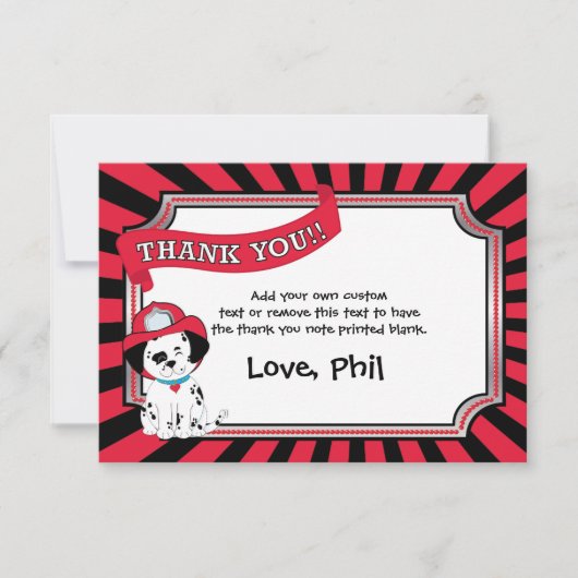 Feuerwehrmann danken Ihnen Karten (Vorderseite)