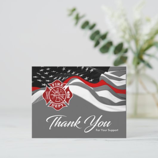 Feuerwehrmann Dankeschön Karte (Stehend Vorderseite)