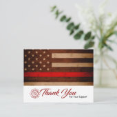 Feuerwehrmann Dankeschön Karte (Stehend Vorderseite)