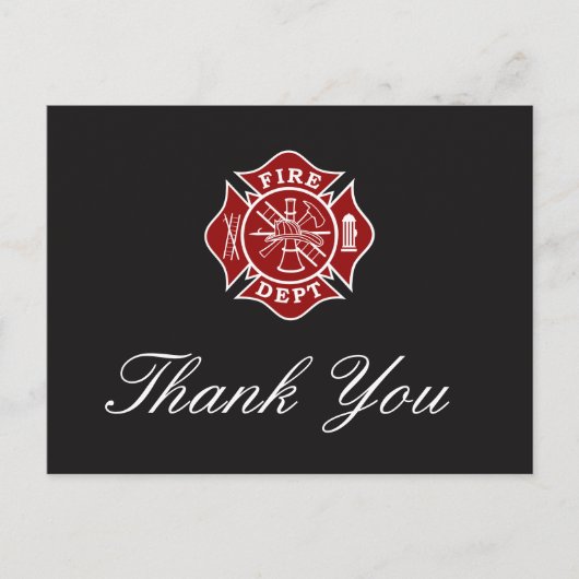 Feuerwehrmann Dankeschön Karte (Vorderseite)