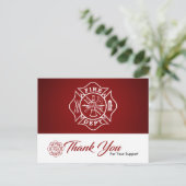 Feuerwehrmann Dankeschön Karte (Stehend Vorderseite)