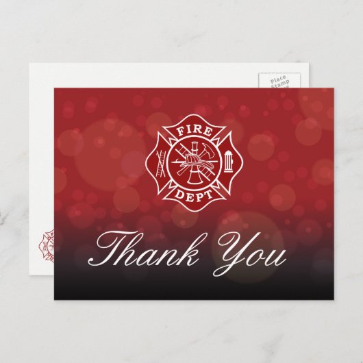 Feuerwehrmann Dankeschön Karte (Vorne/Hinten)