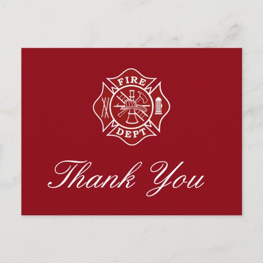Feuerwehrmann Dankeschön Karte (Vorderseite)