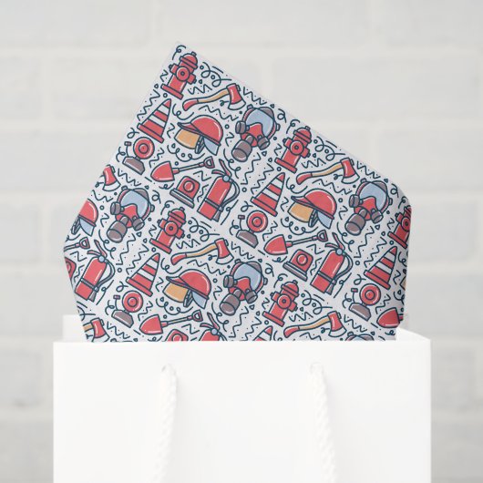 Feuerwehrmann-Decoupage Seidenpapier (Geschenktüte)