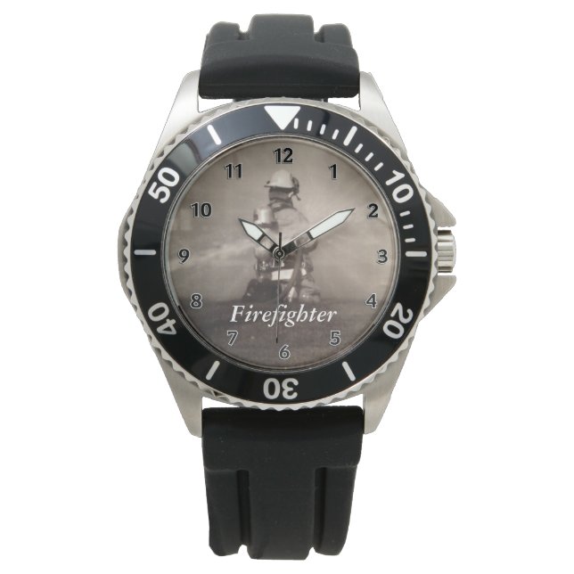 Feuerwehrmann, der die Linien arbeitet Armbanduhr (Vorderseite)