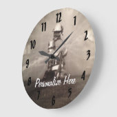 Feuerwehrmann, der die Linien arbeitet Große Wanduhr (Winkel)