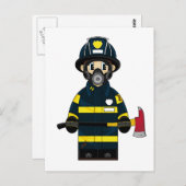 Feuerwehrmann der Respirator-Postkarte Postkarte (Vorne/Hinten)