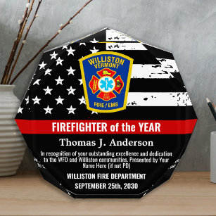 Feuerwehrmann des Jahres Erkennung der dünnen rote Acryl Auszeichnung