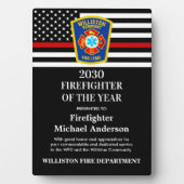 Feuerwehrmann des Jahres mit der Auszeichnung "dün Fotoplatte (Vorderseite)