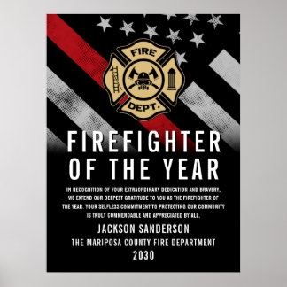 Feuerwehrmann des Jahres Mitarbeiteranerkennungs-L Poster