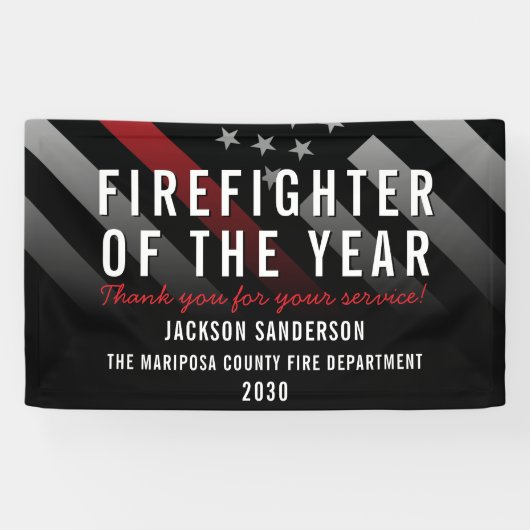 Feuerwehrmann des Jahres - Rote Linie der Mitarbei Banner (Horizontal)