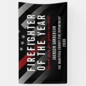 Feuerwehrmann des Jahres - Rote Linie der Mitarbei Banner (Vertikal)