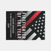 Feuerwehrmann des Jahres - Rote Linie der Mitarbei Fleecedecke (Vorderseite (Horizontal))