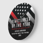 Feuerwehrmann des Jahres - Rote Linie der Mitarbei Große Wanduhr (Winkel)