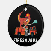 Feuerwehrmann Dinosaur Funny Fireman Truck T Rex Keramik Ornament (Links)