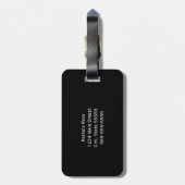 Feuerwehrmann-dünne rote Linie Flagge-Monogramm Gepäckanhänger (Rückseite vertikal)