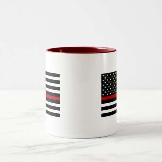 Feuerwehrmann-dünne rote Linie zwei Zweifarbige Tasse (Mittel)