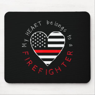 Feuerwehrmann Ehefrau Freundin - Dünne rote Linie Mousepad