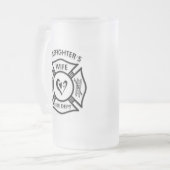 Feuerwehrmann-Ehefrau Mattglas Bierglas (Vorderseite Links)