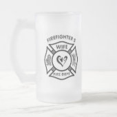 Feuerwehrmann-Ehefrau Mattglas Bierglas (Links)