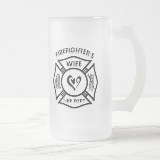 Feuerwehrmann-Ehefrau Mattglas Bierglas (Rechts)