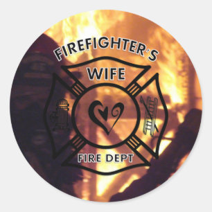 Feuerwehrmann-Ehefrau Runder Aufkleber
