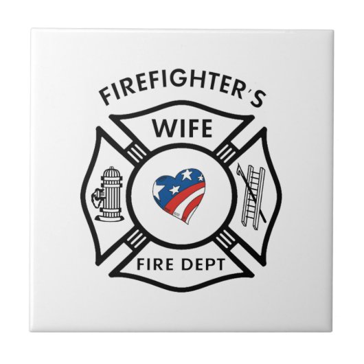 Feuerwehrmann-Ehefrauen USA Fliese (Vorderseite)