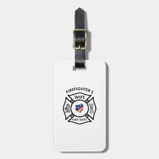 Feuerwehrmann-Ehefrauen USA Gepäckanhänger (Vorderseite vertikal)