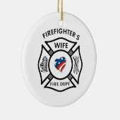 Feuerwehrmann-Ehefrauen USA Keramik Ornament (Rechts)