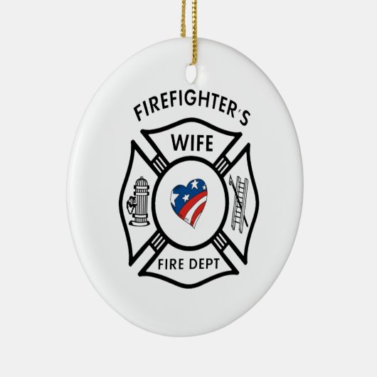 Feuerwehrmann-Ehefrauen USA Keramik Ornament (Rechts)