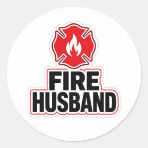 Feuerwehrmann-Ehemann Runder Aufkleber