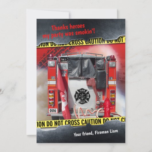 Feuerwehrmann Einladung (Vorderseite)